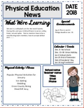 Physical Education Newsletter Template